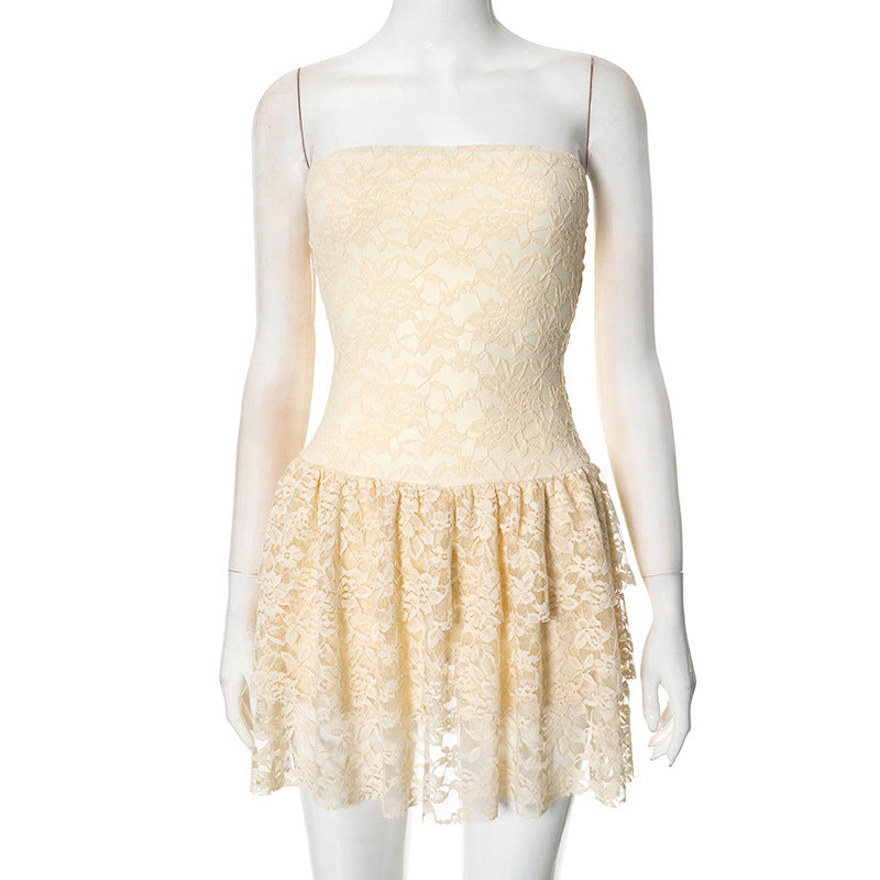 Elegant Sweet Tube Top Short Dress