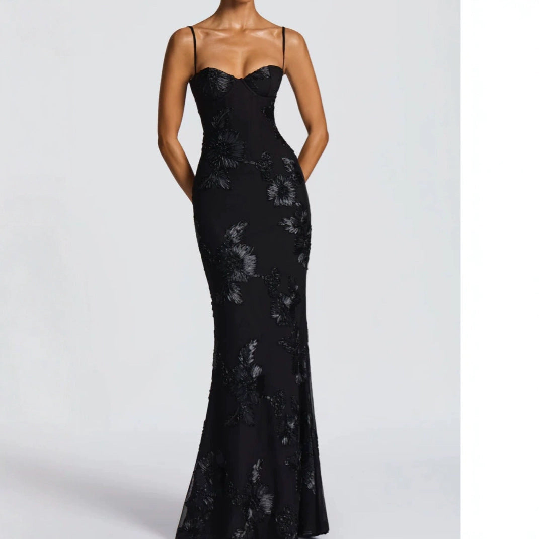 Morelly Flower-decorated Dress